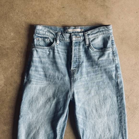 Hudson Jeans Denim - Hudson Jeans Light Wash Distressed Straight Leg Denim with dark hem/cuff/seem 28